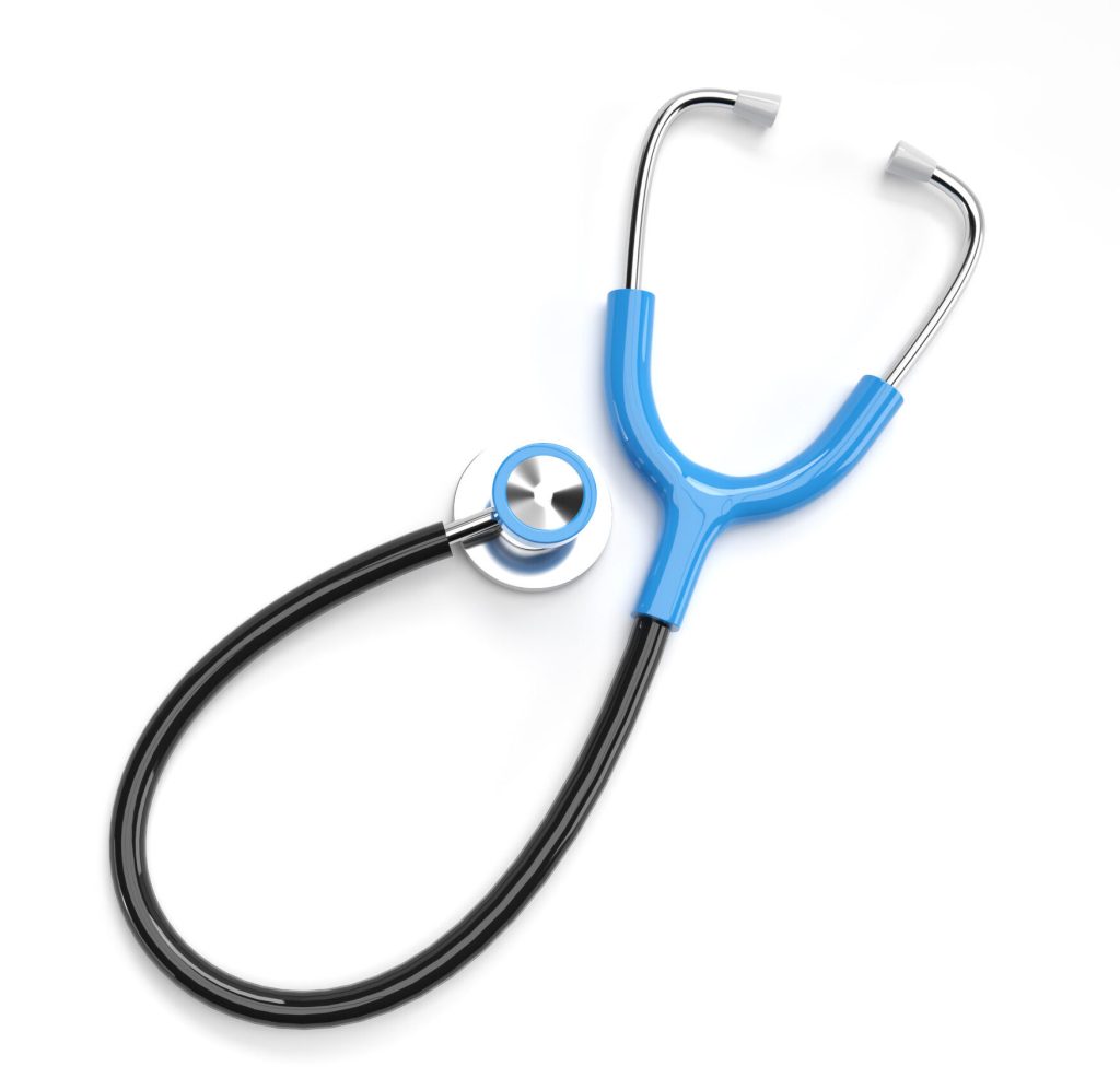realistyczny stetoskop w kolorze niebieskim